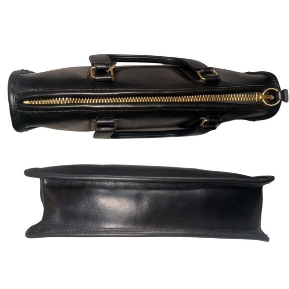 VTG Coach Slim Satchel Std 9430 Black Leather Brass Handled Portfolio 70s NYC - Picture 5 of 10